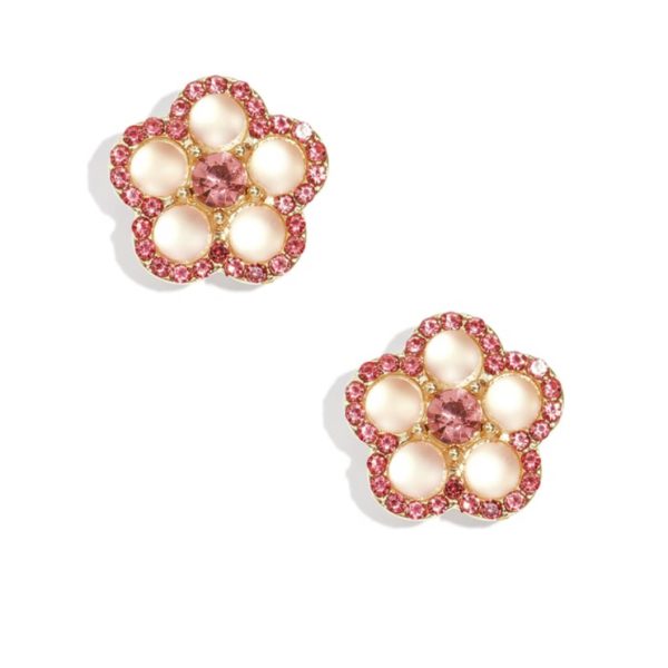 Knoopcover strass roze 1cm