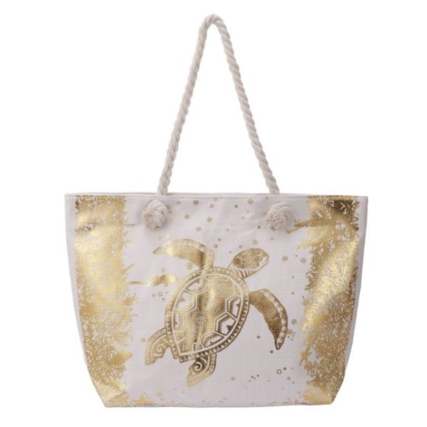 Strandtas schildpad wit
