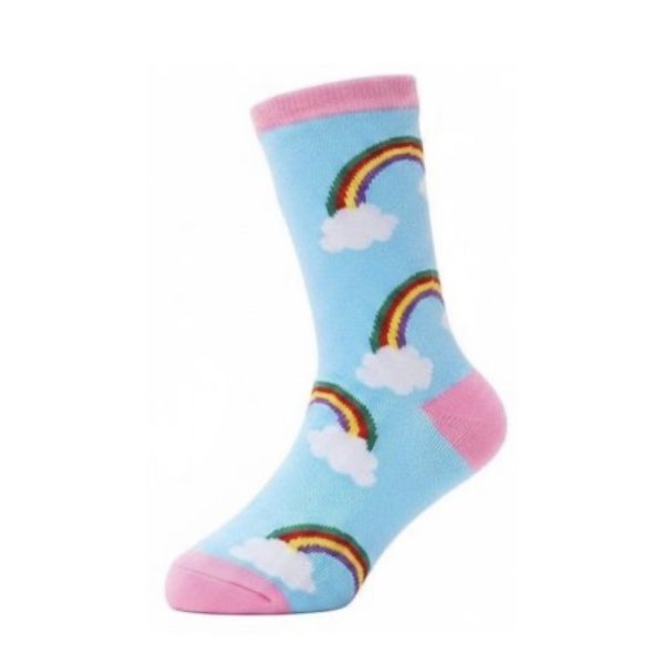 Sokken regenboog blauw kids