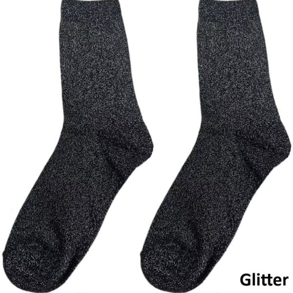 Sokken glitter zwart 38-45
