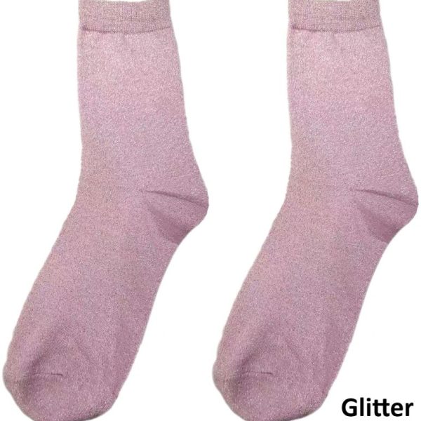 Sokken glitter roze 38-45